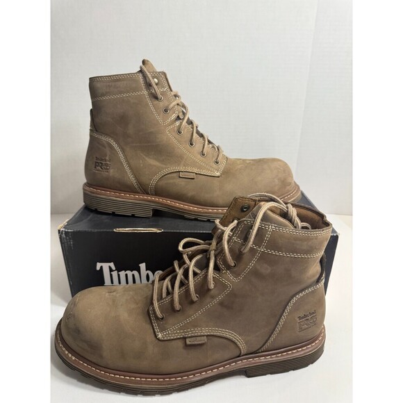 039 Timberland Millworks Composite Safety Toe Brown-US 13 Mens Med/Width - Picture 1 of 5